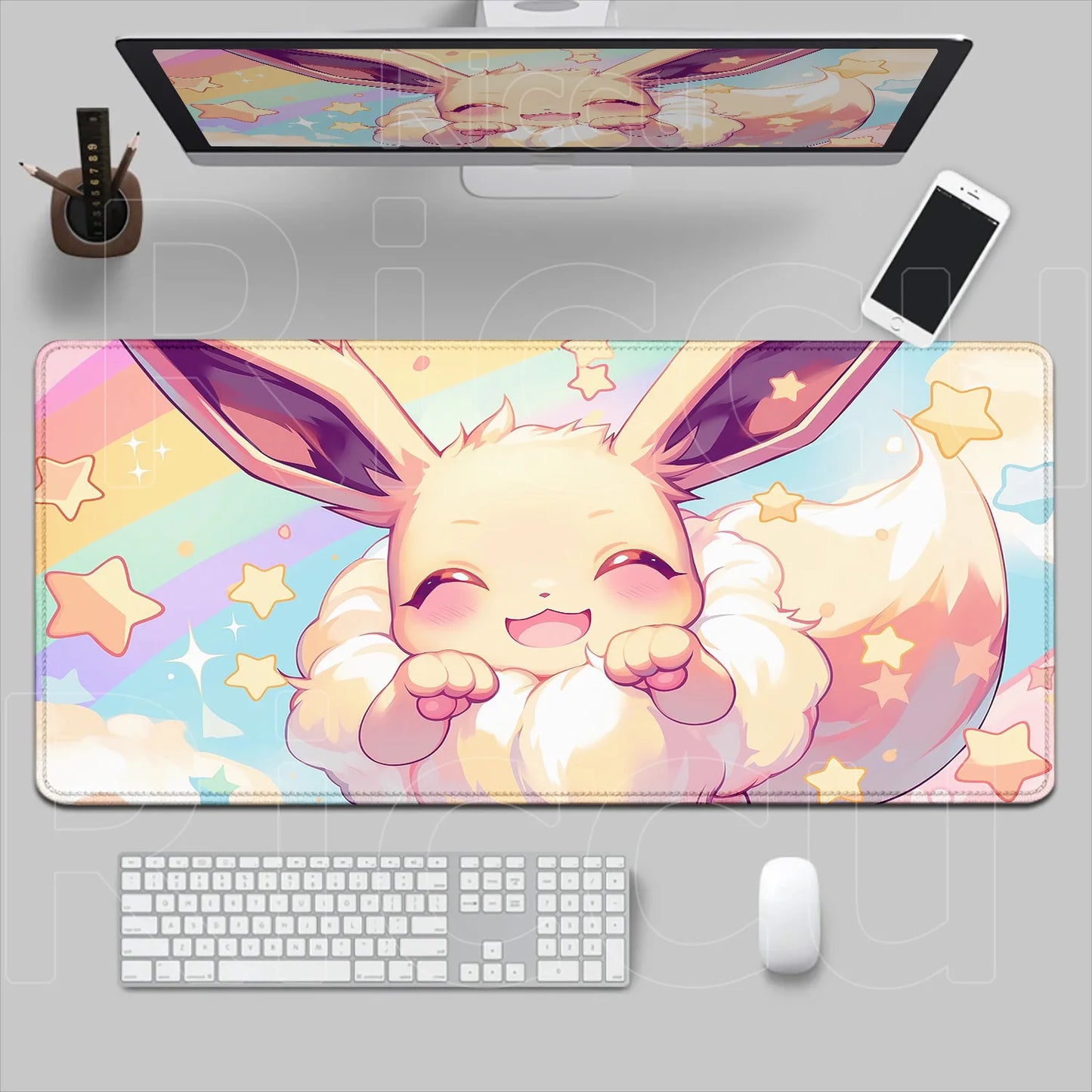 Kawaii Eevees Mouse Pad - Pokémon Office Gaming Desk Mat
