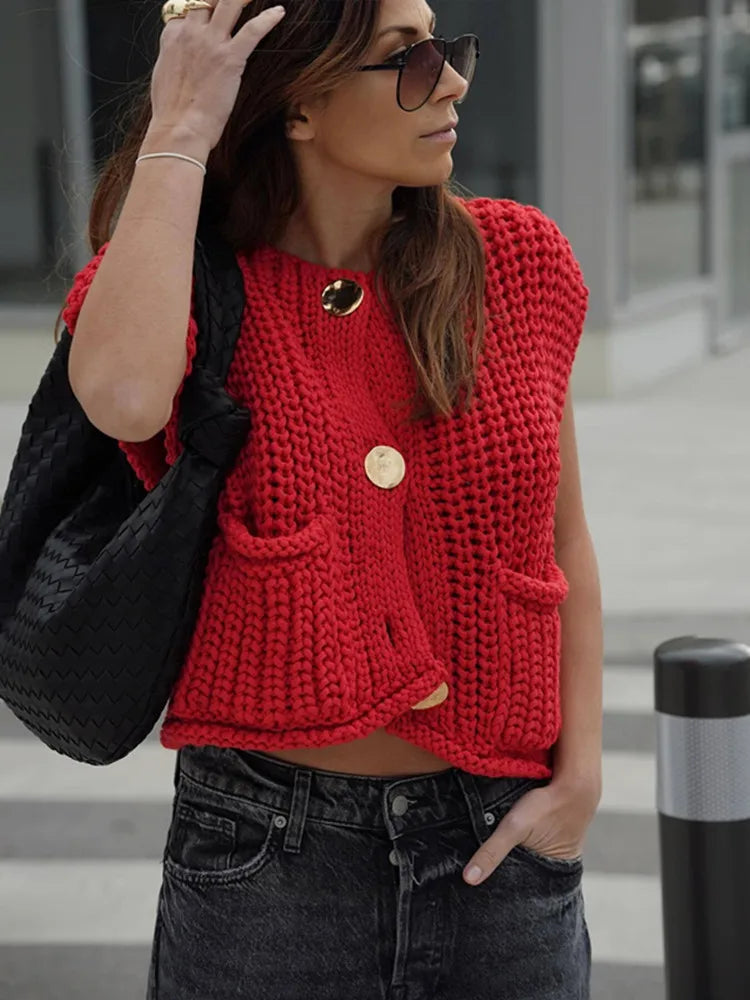 Cozy Knit Sleeveless Vest Top