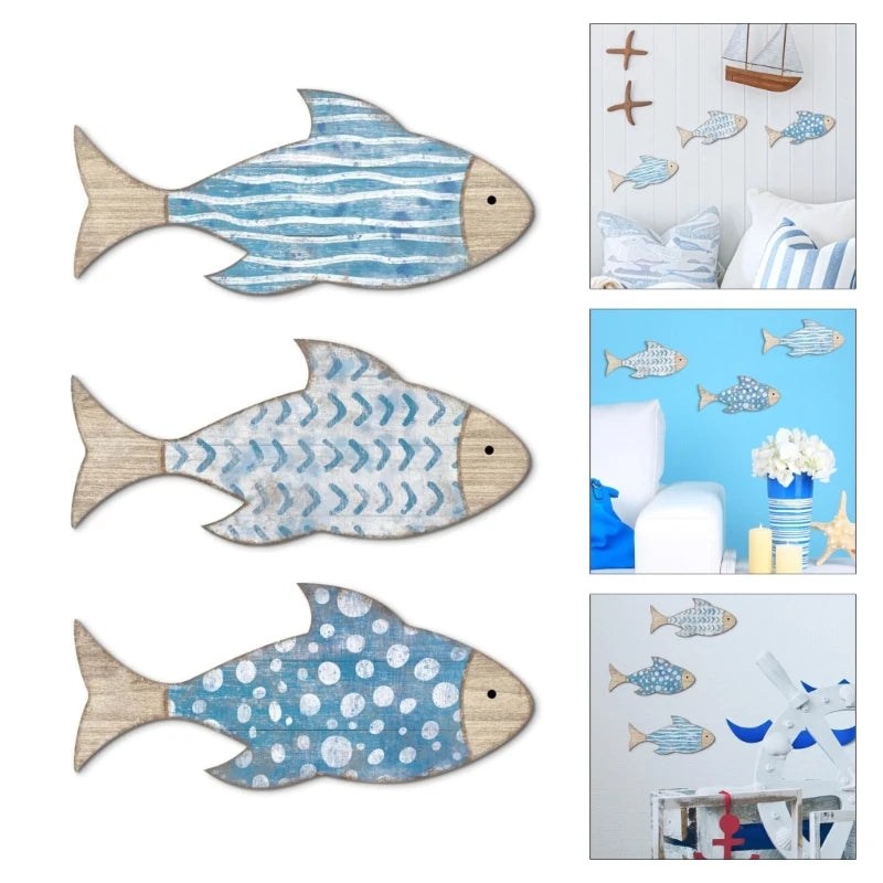 Coastal Wooden Fish Wall Decors Set