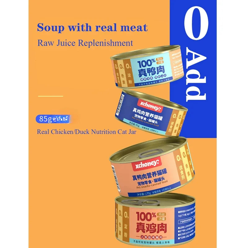 Canned cat wholesale chicken duck hydrating