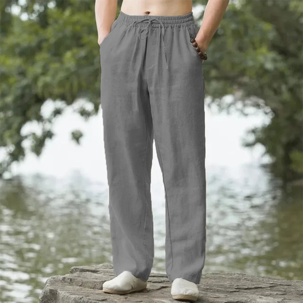 Men’s Cotton‑Linen Beach Pants