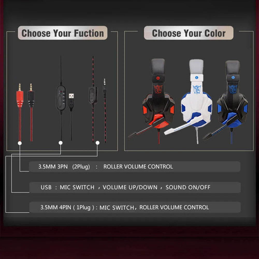 Gaming Headphones 3.5MM Wired