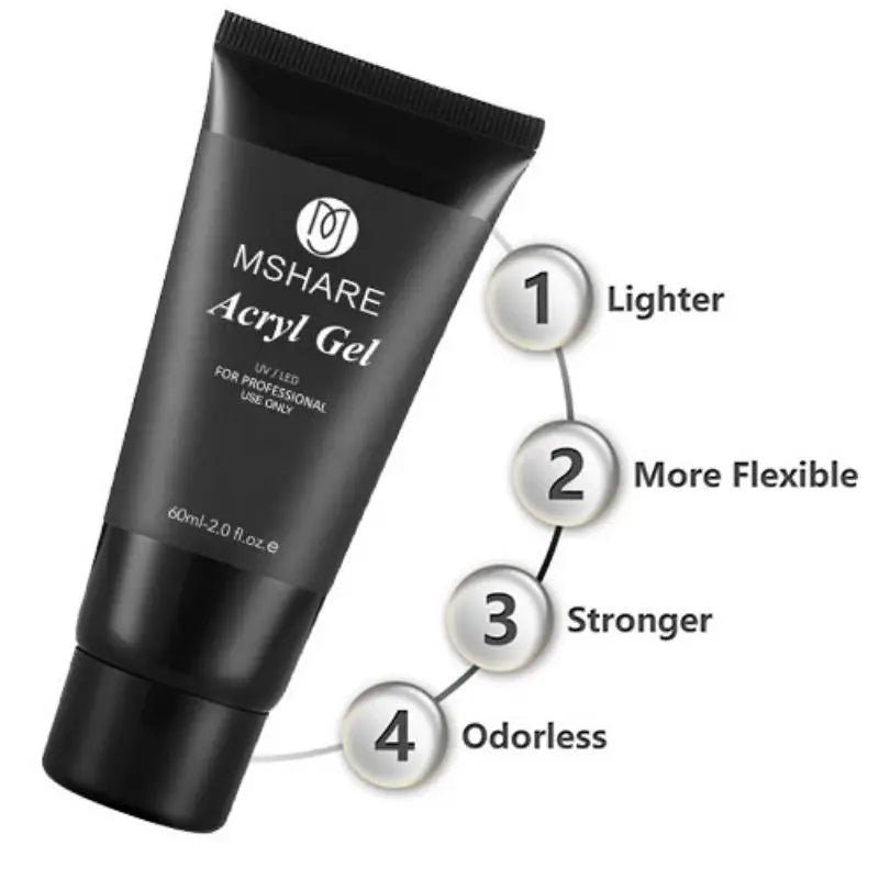 MSHARE 60g Hema-Free TPO Poly Nail Extension Gel
