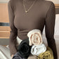 Women’s Slim Half‑Turtleneck Knitted Pullover Sweater