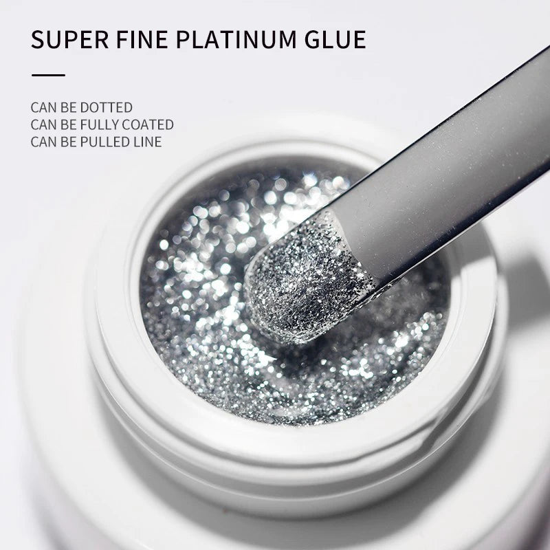 High Density Glitter Platinum Line Art UV Gel (5g)