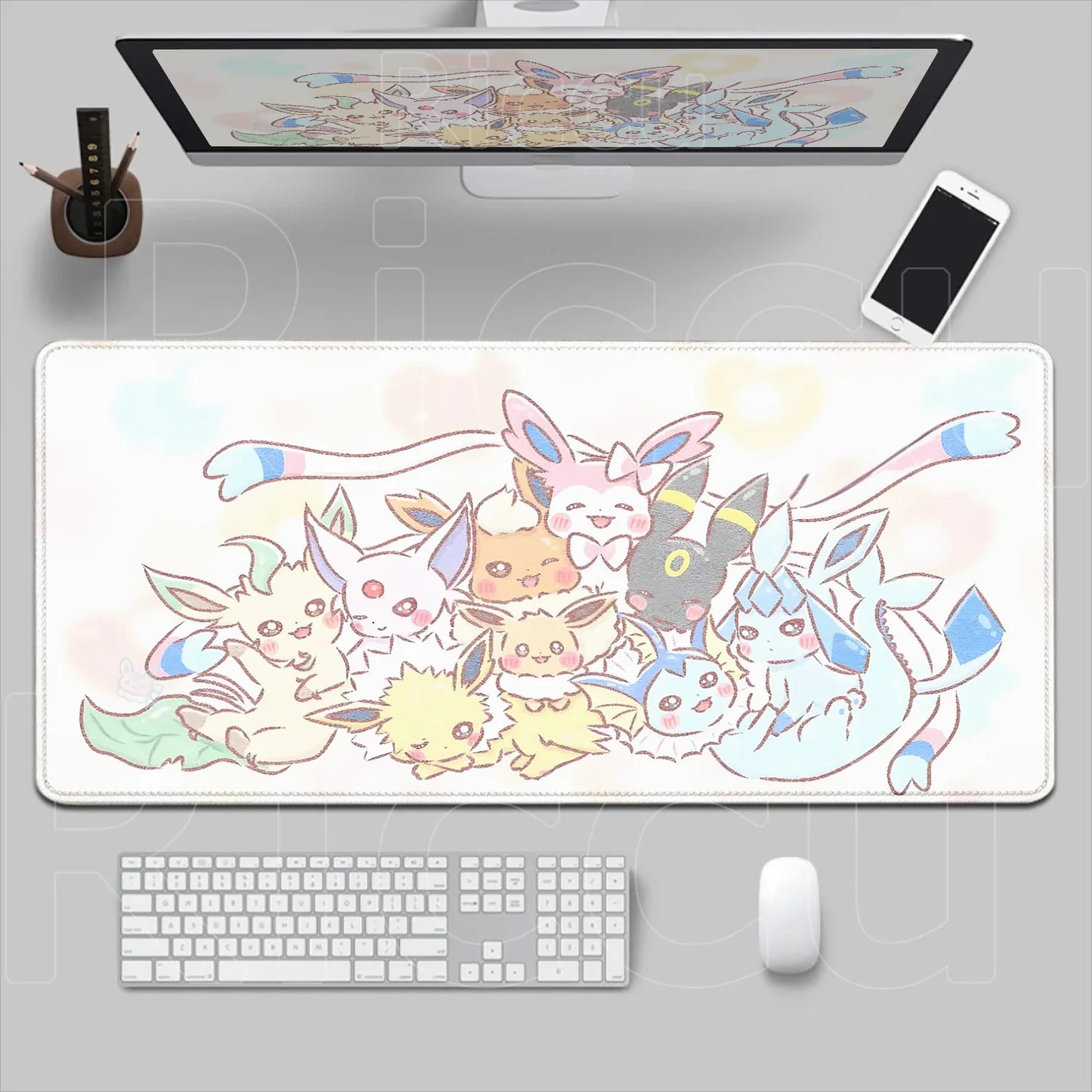 Kawaii Eevees Mouse Pad - Pokémon Office Gaming Desk Mat