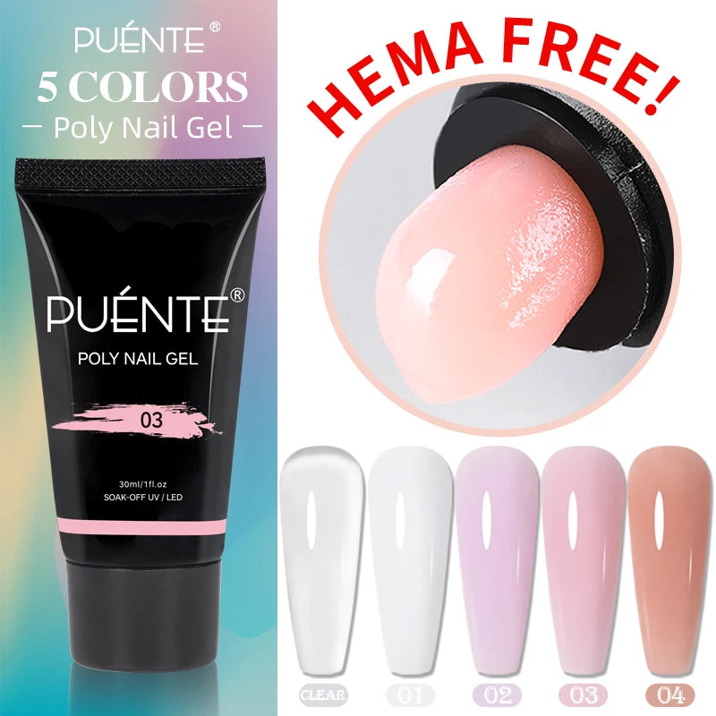 PUENTE Hema-Free 30ML Poly Nail Gel Set (5 Pcs)
