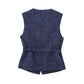 Urban Chic Tweed Waistcoat – Belted Sleeveless Vest