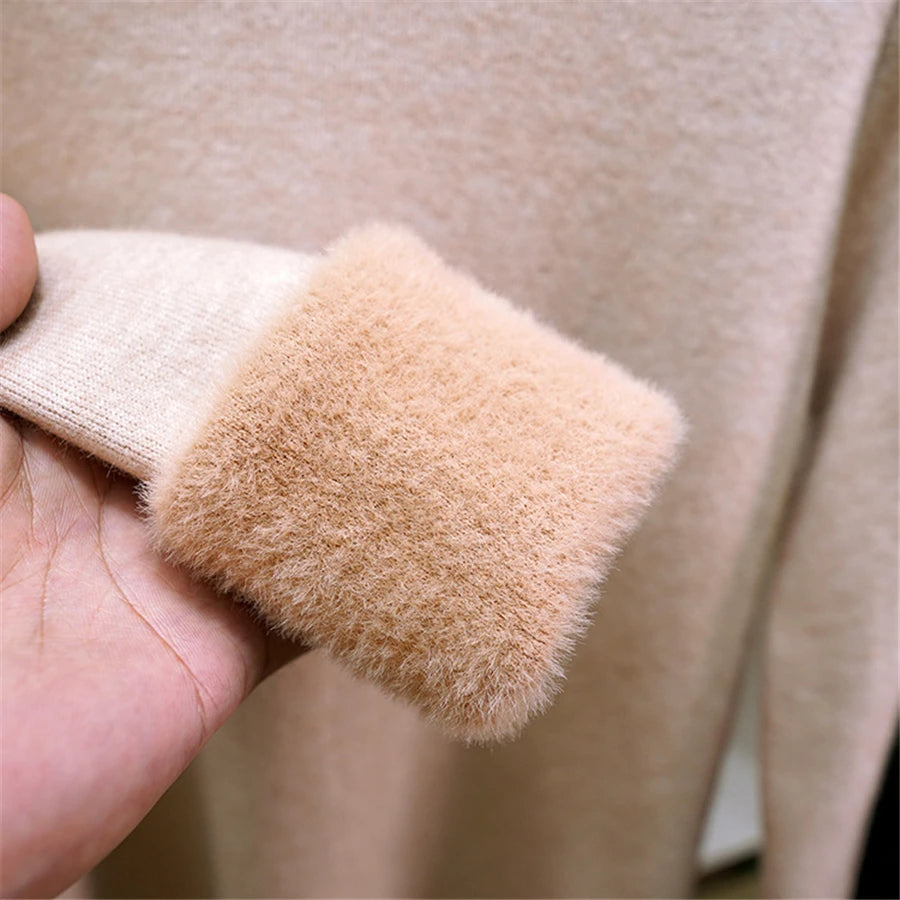 Women’s Velvet‑Lined Thick Turtleneck Sweater