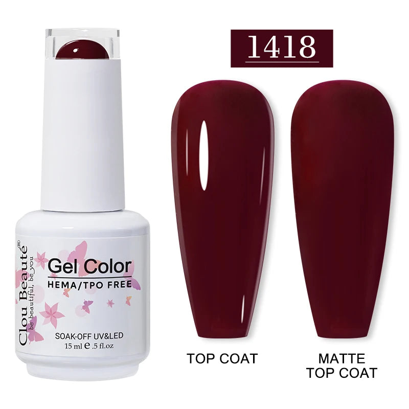 Clou Beaute 15ml HEMA/TPO-Free UV Gel Polish (Classic Red Collection)