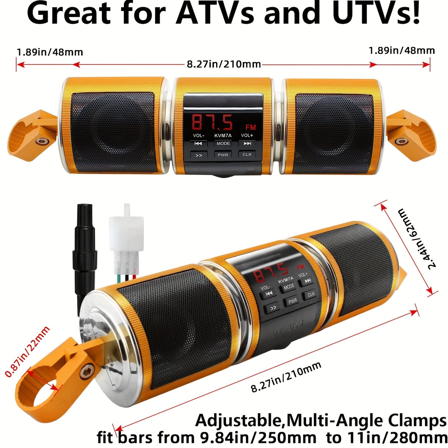 Waterproof Wireless Motorcycle ATV